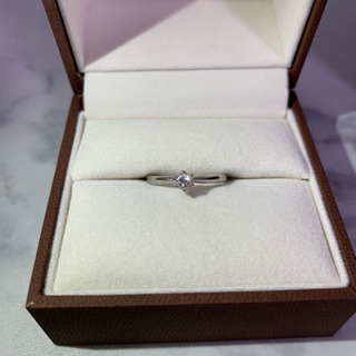 破格！0.18ct K18WG 一粒ダイヤモンドリング