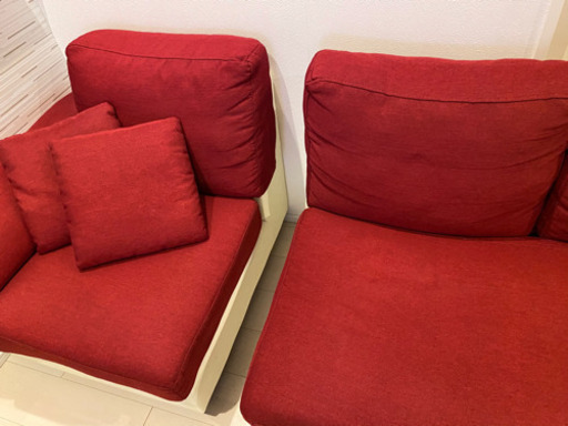 赤と白の可愛いソファです！「購入者決定済です」