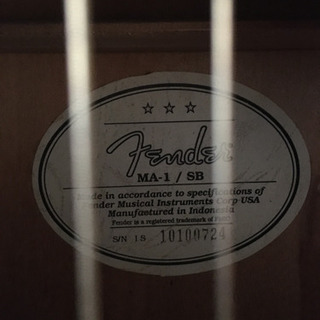 名】FenderフェンダーMA-1/SB ミニアコースティックギター