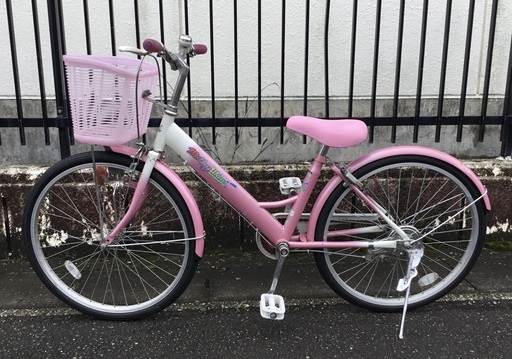 ＜動作品＞タイヤ・サドル新品・可愛い22インチ・（女の子用）自転車 色・ピンク