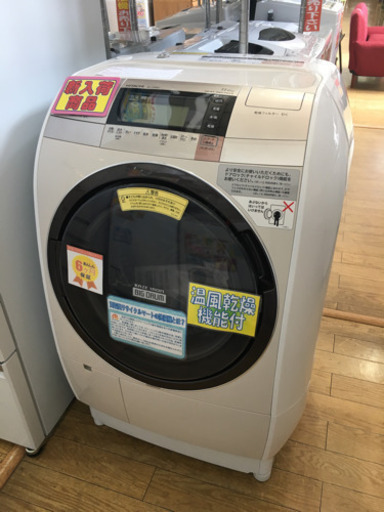 2016年製 HITACHI 11kg/6.0kg ドラム洗濯乾燥機 BIG DRUM 日立 風アイロン ヒートリサイクル 日本製 BD-V9800L
