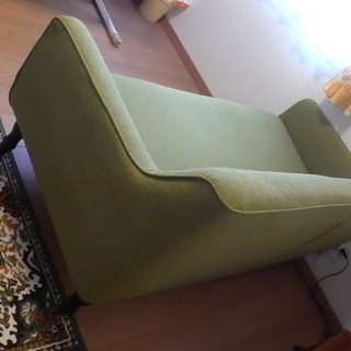 トリプル 3人掛け ファブリックソファー モスグリーン