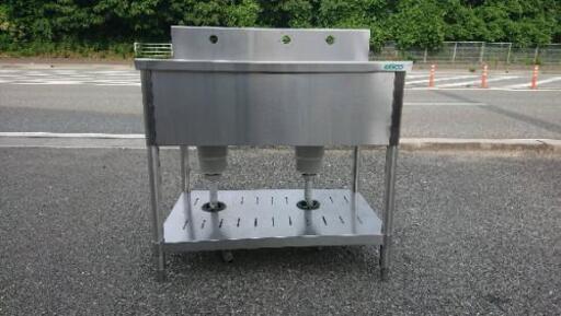 ★中古品 タニコー 2槽シンク 横900mmx奥600mmx高800mm★