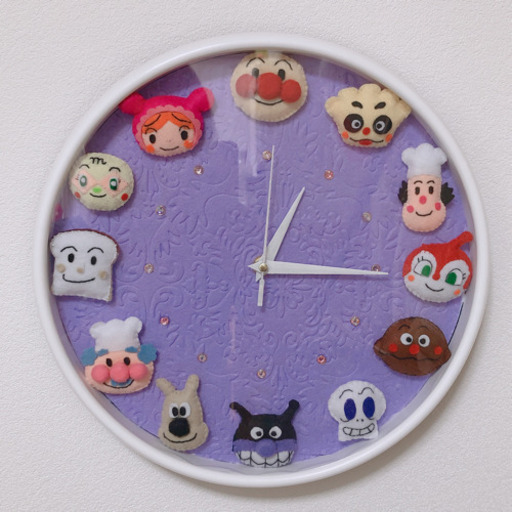 7月10日まで アンパンマン風 掛け時計 キャラクター時計 スワロフスキー 壁掛け時計 るぅー 姫路の時計 掛け時計 の中古あげます 譲ります ジモティーで不用品の処分