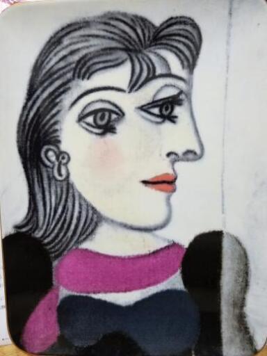 中古品 パブロ・ピカソ 額装済陶版画 pablo picasso marigold