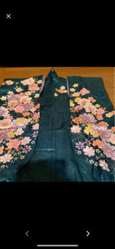 袴　緑　花柄紫　レディース