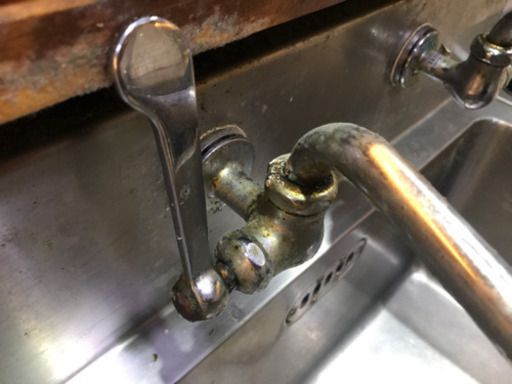 【中古】厨房 業務用 1槽シンク 流し台 蛇口付き