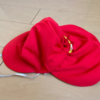 保育園　カラー帽子　赤色　