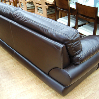 ソファ ニトリ 3人掛け 幅203×奥行93×高さ81cm レザー  ダークブラウン ソファー イス NITORI☆ PayPay(ペイペイ)決済可能 ☆ 札幌市 清田区 平岡 