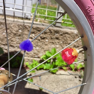 中古子供自転車　ディズニープリンセス　アシストバー、補助輪有り