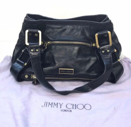 JIMMY CHOO 黒マハラトートバッグ