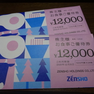 最新★ゼンショー株主優待券24000円分★2020年12月31日...