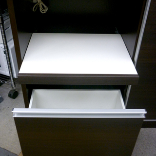 幅120.3cm 松田家具 奥行52cm レンジボード/家電ボード スライド扉