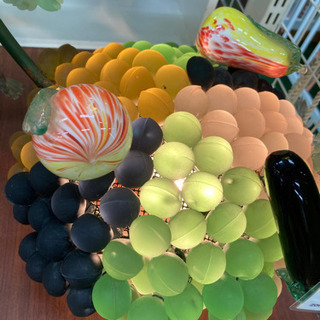 店舗同時販売中】ベネチアンガラス ブドウ 葡萄 ランプ 現状品 高さ:約57cm