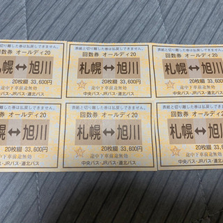 札幌↔︎旭川　高速バス　往復券3枚