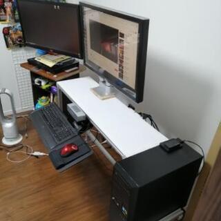 自作PCデスク　アルミフレーム使用