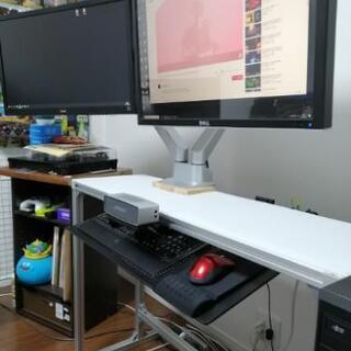 自作PCデスク　アルミフレーム使用