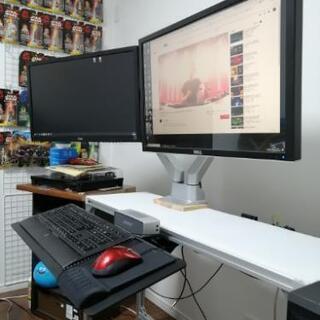 自作PCデスク　アルミフレーム使用
