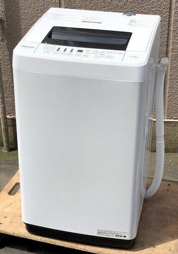 ⑤【6ヶ月保証付】20年製 極美品 ハイセンス 4.5kg 全自動洗濯機 HW-T45C