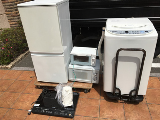 家電セット　福岡近郊配送無料　冷蔵庫、洗濯機、レンジ、ケトル、IH二口、