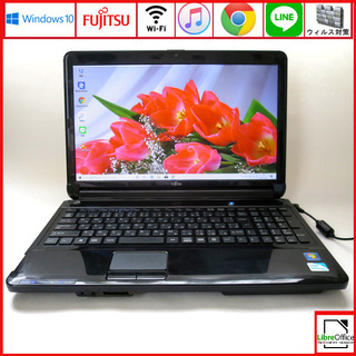 富士通 メモリ4GB 新品SSD120GB ノートパソコン/wifi 富士通 メモリ4GB 新品SSD120GB ノートパソコン/wifi