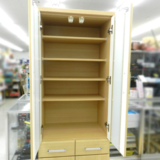 食器棚 スリム 幅58cm 高さ180.5cm キッチン収納 ナチュラルカラー 