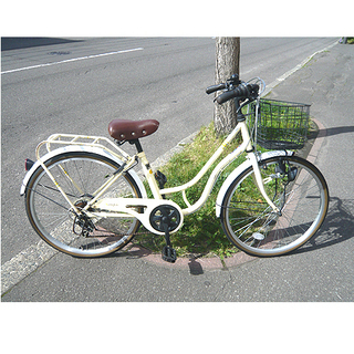 札幌 24インチ 自転車 6段変速 ヘッドライト/鍵付き ママチ...