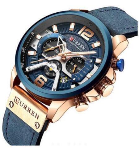 新品 CURREN 高級腕時計 ブルー 防水 海外限定