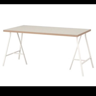 イケア IKEA テーブル デスク ホワイト×ベージュ ナチュラル