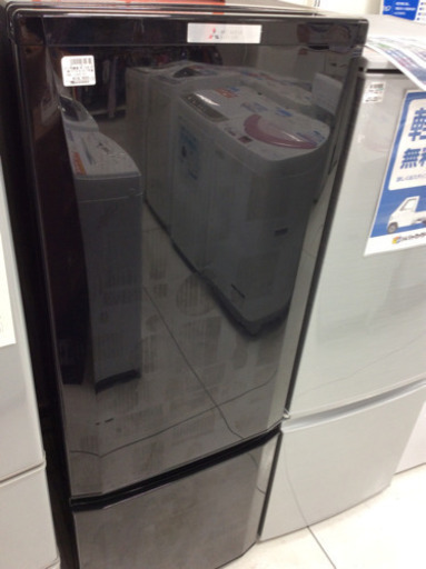 【トレファク】2ドア冷蔵庫 MITSUBISHI MR-P17A-B キズ、シール跡有【南柏】