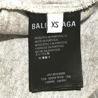BALENCIAGA バレンシアガ 583259TFV761300 アパレル BBロゴ MODE プリント クラシックジャージー 19AW タグ有 半袖Ｔシャツ グレー レディース