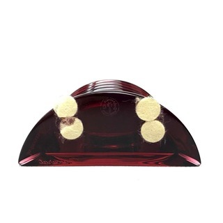 Baccarat バカラ ラウンドクロック インテリア 置時計 クリスタルガラス レッド 