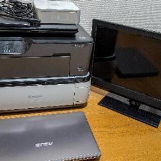 ノートPC2台＋プリンター2台＋テレビモニター1台＋Mac mi...