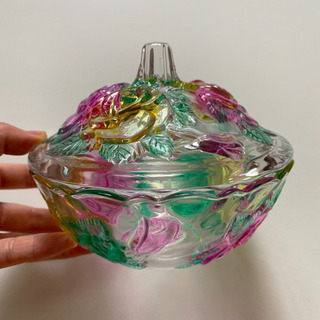 薔薇のガラス細工　茶碗