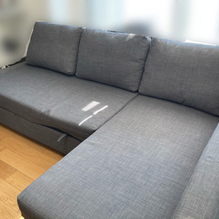 再値下げ☆ダブルベッドにもなるL字ソファー/IKEA製