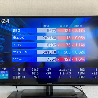 パナソニック　39インチ　2014製　外付け1TBハードディスク付き