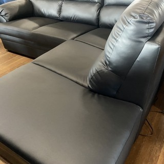 新品!激安ソファー!カウチソファー!ブラック!1台限り!79800円ヲ44800円でいきます!利益なし! - 売ります・あげます