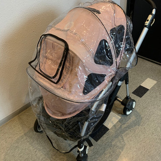 バガブー ベビーカー 黒カバー新品 レインカバー、ピンクのサン