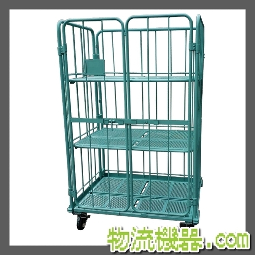 特注仕様 3段棚付き 観音扉仕様 カゴ台車 ※残2台 K018