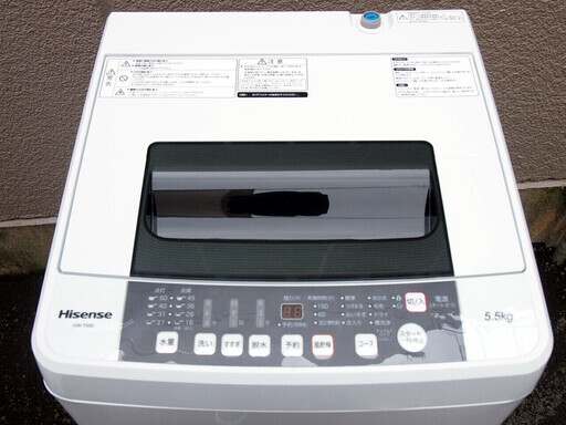 ⑪【6ヶ月保証付】19年製 極美品 ハイセンス 5.5kg 全自動洗濯機 HW-T55C