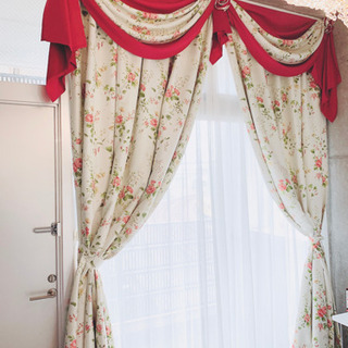 高級カーテンイタリアブランド　レースカーテン付