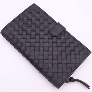 BOTTEGA VENETA/イントレチャート 二つ折り 長財布》Bランク 黒