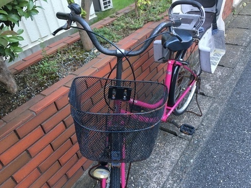 (chariyoshy 出品)26インチ自転車ピンク　ベビーシート付き