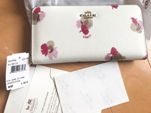 訳あり 新品タグ付 コーチ COACH 長財布 フローラル 花柄 ギフトレシート付き