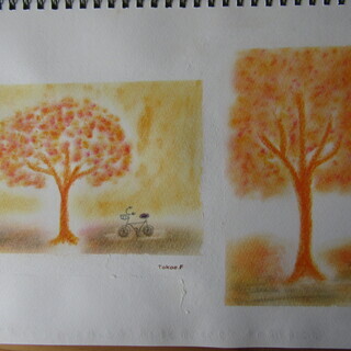 ゆるりと3色パステル画教室で描く、海に浮かぶ島又は、夏の木。 - イベント