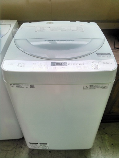 ◆安心の一年保証！　洗濯機　6.0㎏　SHARP/シャープ　ES-GE6B-W　2018年製　No.1320062706　ガーランド草加