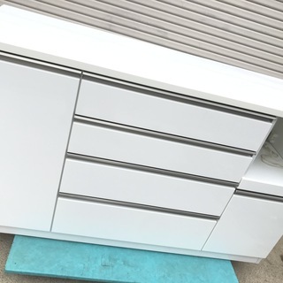 NO.889【展示品/美品】ニトリ キッチンカウンターレンジテーブル 家具 収納家具 ホワイト 大容量 NO.889【展示品/美品】ニトリ キッチンカウンターレンジテーブル 家具