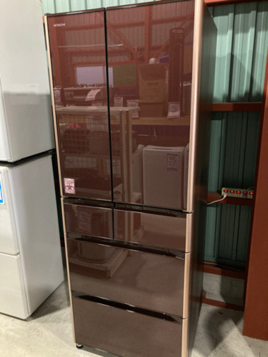 美品 HITACHI 475L 6ドア冷凍冷蔵庫 R-XG4800H クリスタルブラウン 2018年製