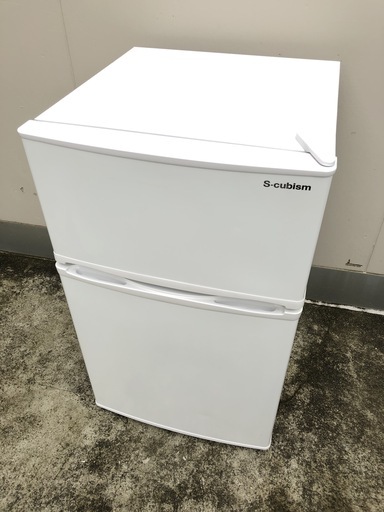 【管理KRR177】S-cubism 2018年 R-90WH 90L 2ドア冷凍冷蔵庫