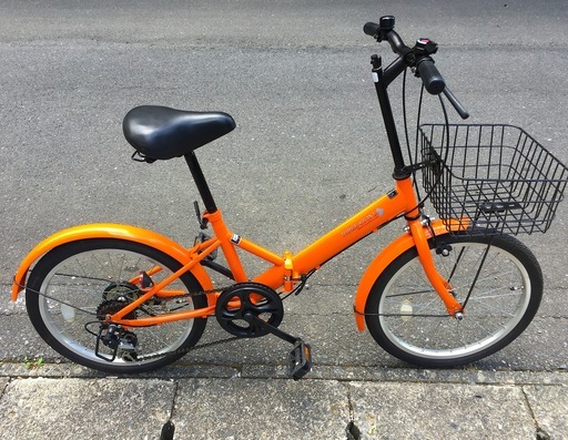 [ありがとうございました]☆値下げして受付再開☆安心の整備済☆ 折りたたみ自転車 20インチ 外装６速  オレンジ　(管UD1320413)
